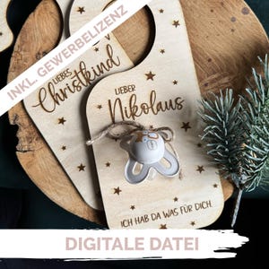 Arquivo cortado a laser: Cabide de porta "Tenho algo para você" Natal incl. Baixar SVG
