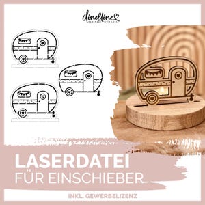Fichier découpe laser/traceur/impression 3D : Insert / support - caravane | Camping-car - SVG | 8 cm, 13 cm, 16 cm et blocs