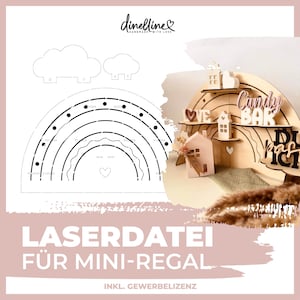 Laserbestand: Mini plank | Regenboogplank voor marktkramen, zelfbedieningskiosken of voor de kinderkamer - SVG