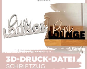 3D printing file lettering | Pee Lounge | Variable size | For standing - STL & 3MF