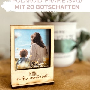 Archivo cortado con láser | Marco Polaroid "Mom Set" con 20 diseños para fotos 5 x 7 cm | SVG - utilizable comercialmente