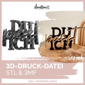 3D-printbestand belettering | Jij - Ik - Past | Grootte variabel | voor staand - STL & 3MF voor Bambulab