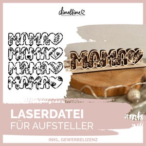 Lasercut-& Plotter-Datei | Mama-Aufsteller / Plott - Botanical | Geschenk zum Muttertag | SVG/DXF - gewerblich nutzbar