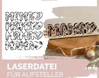 Lasercut & plotter file | Mom stand / plotter - Botanical | Mother's Day gift | SVG/DXF - commercially usable