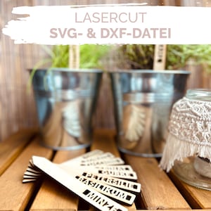 Arquivo cortado a laser 11x | plugues de ervas/plugues de plantas | SVG/DXF - comercialmente utilizável