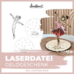Fichier laser : Ballerine - cadeau en espèces pour filles | Danseuse étoile | Tutu-tastic - SVG