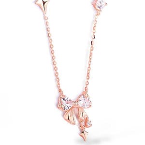 Sparkling Bow Necklace