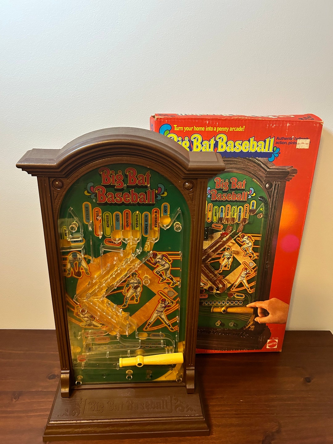 Vintage 1974 Tabletop Big Bat Baseball Pinball by Mattel Etsy