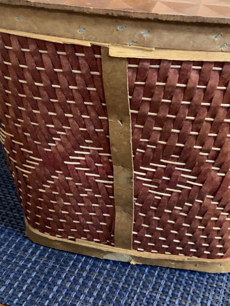 Vintage 1960s W.C. Redmon Red Wicker Picnic Basket Etsy