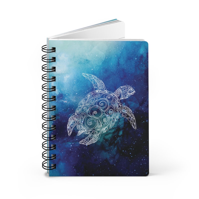 Turtle With Notebook Sea Turtle Mandala Notebook – Ocean Watercolor Spiral Journal - Etsy