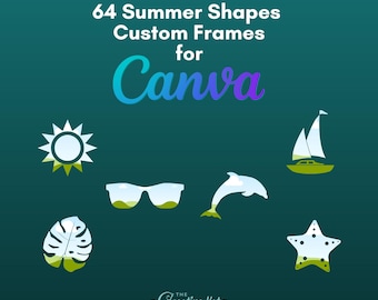 Sommerformen Canva Frames: Tropische Grafiken, bearbeitbare Vorlagen (Digitaler Download)