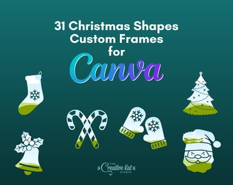 Canva Frames | Christmas Shapes Custom Frames For Canva (Set 3) | Canva Templates | Editable Elements | Digital Download | Mockup
