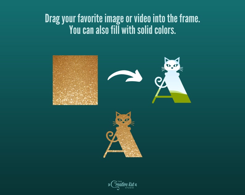 Canva Frames Cat Alphabet Letters Custom Frames for Canva Etsy