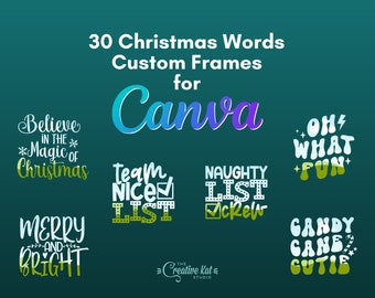 Weihnachtswörter Canva Frames: 30 bearbeitbare Vorlagen (Digitaler Download)