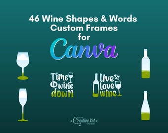 Weinformen Canva Frames: 46 bearbeitbare Vorlagen (Digitaler Download)