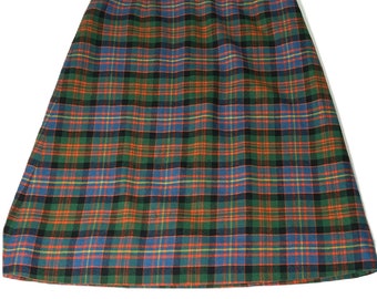 Vintage Handmade Scottish Tartan A-Line Wool Skirt size Small or 4/6