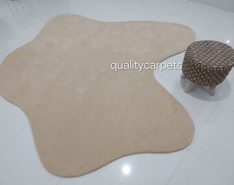 Tappeto in lana fatto a mano astratto moderno di qualità premium beige 8x8 per soggiorno 6x6 7x7 5x5 9x9 tappeto in lana