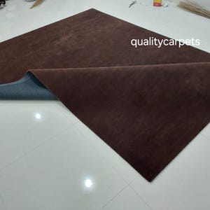 8x10 feet  chocolate brown premium designer plain area rug for living room bedroom,modern rug can be customize in any color shape and size