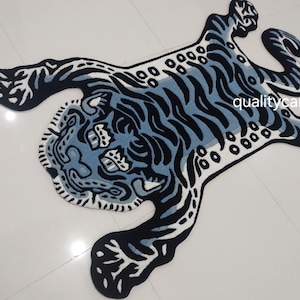 handmade tufted tibetan tiger rug, colourful tiger rug for living room , bedroom , kidsroom
