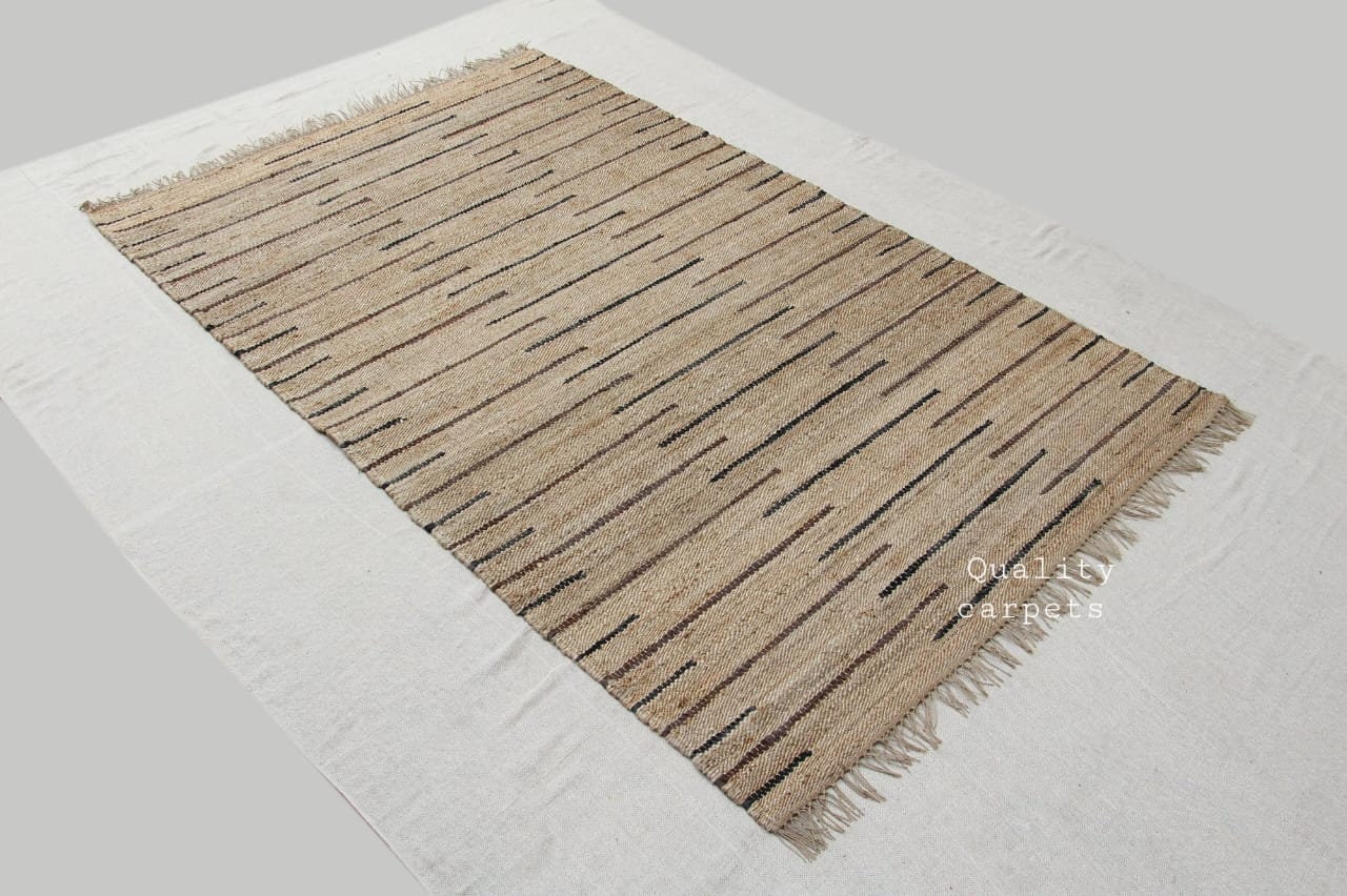 handmade flatweave are rug for living room made by jute and leather