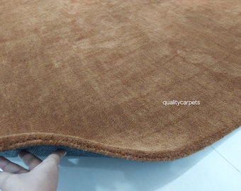 8x10 feet  golden brown premium designer plain area rug for living room bedroom,modern rug can be customize in any color shape and size