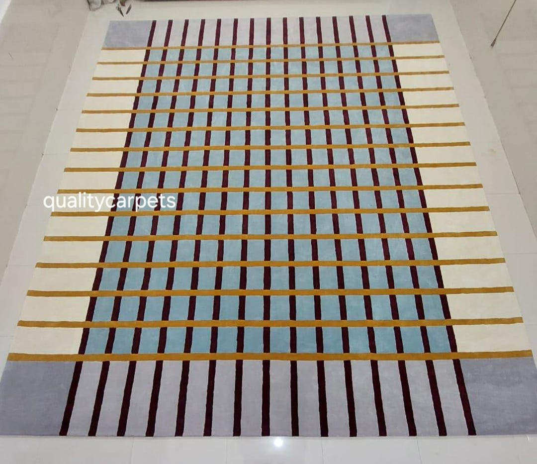 Multi Color Checkered Premium Designer Area Rug for Living Room Bedroom ...