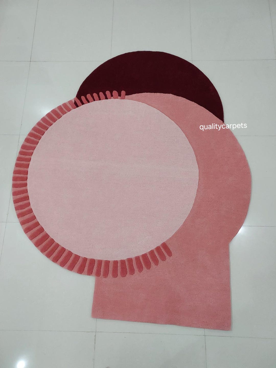 Minimalist Premium Quality Modern Abstract Irregular Pink Color Area ...