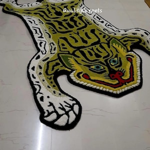 handmade tufted tibetan tiger rug, colourful tiger rug for living room , bedroom , kidsroom