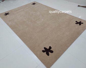 6x9 feet  beige brown premium designer plain area rug for living room bedroom,modern rug can be customize in any color shape and size