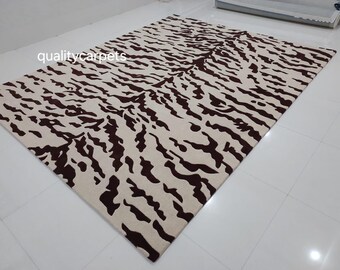 8x10 feet  tiger skin pattern  premium designer area rug for living room bedroom,modern rug can be customize in any color shape and size