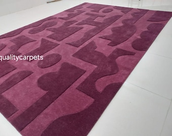8x10 feet  burgandy maroon  premium designer area rug for living room bedroom,modern rug can be customize in any color shape and size