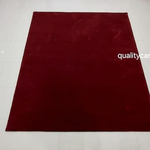 8x10 feet  burgandy deep red premium designer plain area rug for living room bedroom,modern rug can be customize in any color shape and size