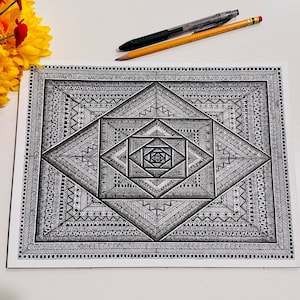 3D Illusion Mandala Art: Handmade Indian Temple Drawing