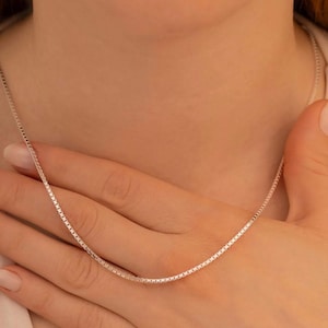Sterling Silver Box Chain Necklace,925 Silver Box Necklace Chain,1.50 mm Box Chain,Italian Box Chain,Silver Solid Venetian Square Box Chain,