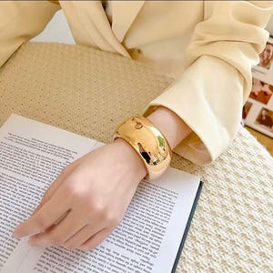 Pulsera de plata de ley 999K, brazalete ancho de acero inoxidable, Oro