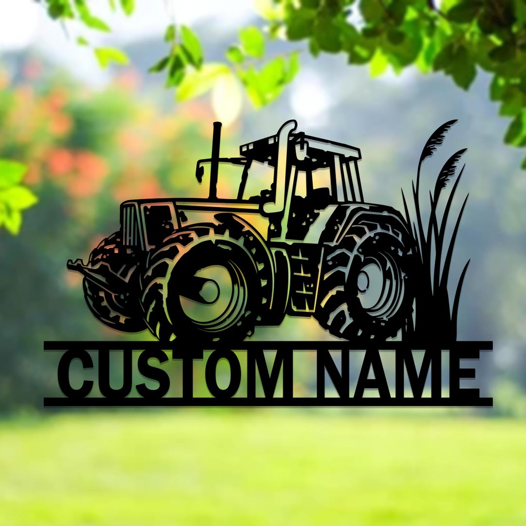 Custom Tractor Metal Wall Art Personalized Farmer Name Sign Farmhouse ...