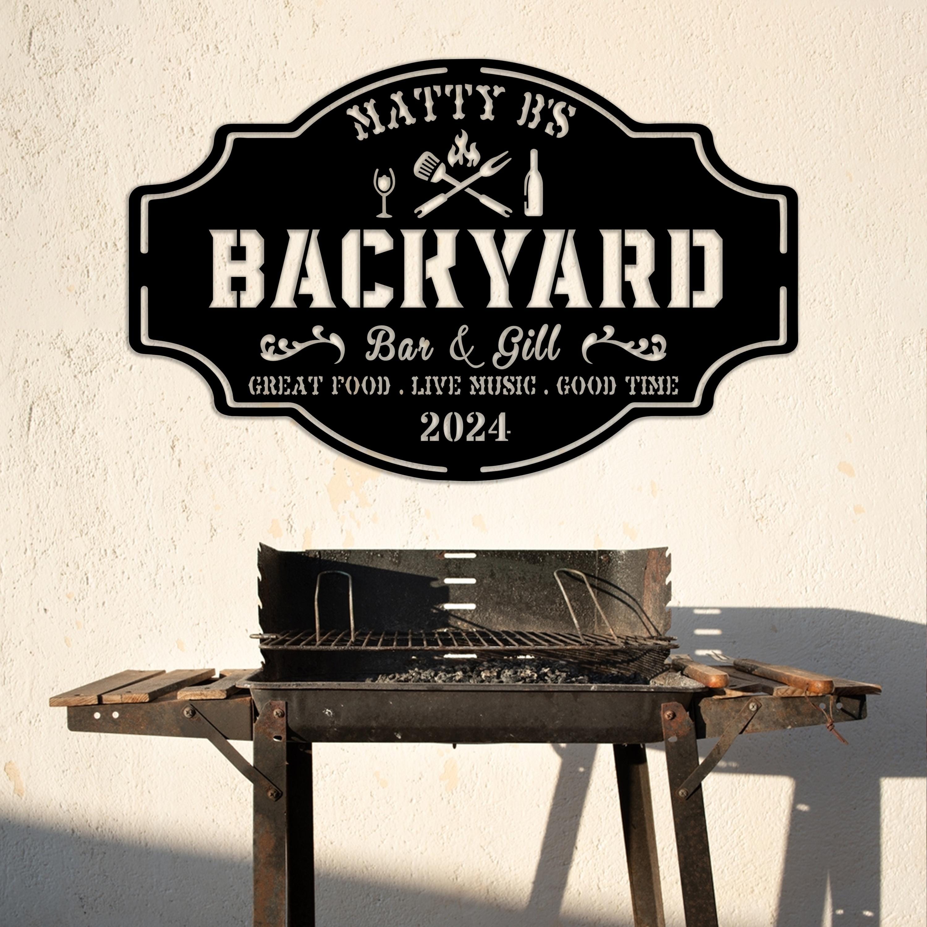 Personalized Backyard Pool Metal Sign With LED Light Custom Bar and ...