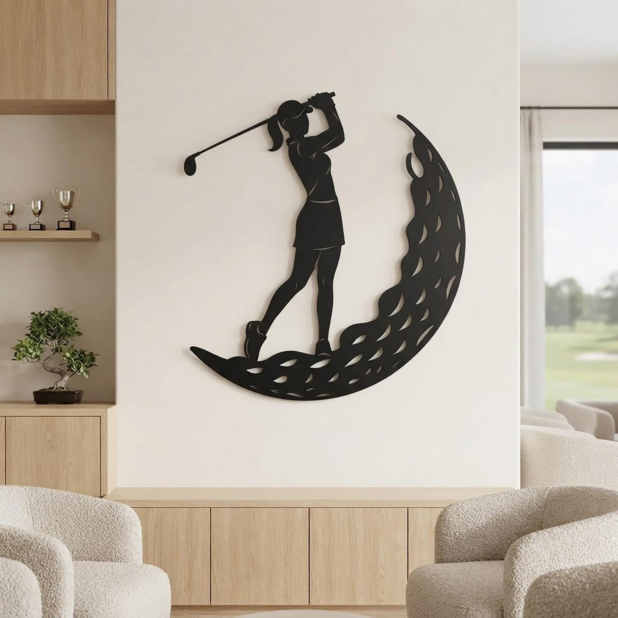 Female Golfer Metal Sign - Etsy