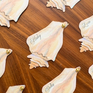 Watercolor Conch Shell Place Cards