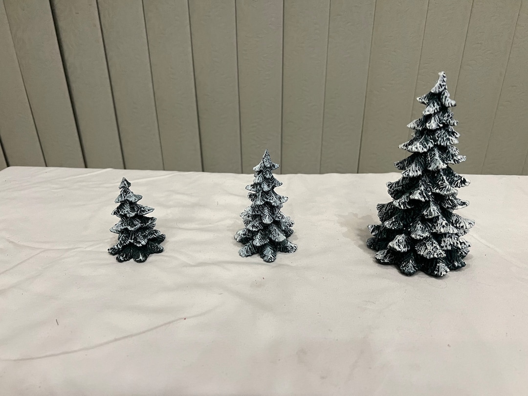 Department 56 the Original Snow Village Evergreen Trees Cold Cast