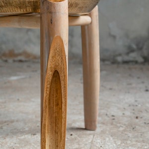 SIDE TABLE with brass top in chopped bamboo legs,home and living room decor. image 6