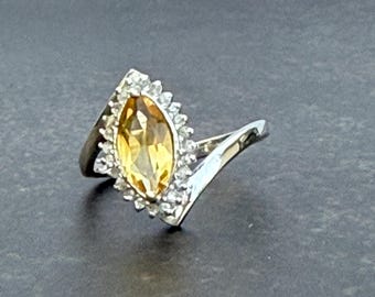 Handmade Citrine Ring: Genuine Gemstone, Sterling Silver or Gold Finish