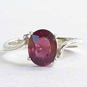 Handmade Natural Garnet Ring for Women - Sterling Silver Gemstone Ring - Birthstone Jewelry - Unique Gift for Her