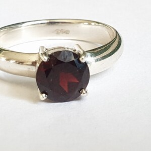 Handmade Sterling Silver Garnet Ring: January Birthstone Jewelry