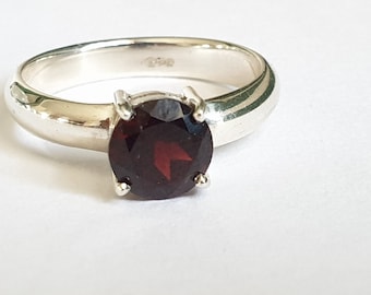 Handmade Sterling Silver Garnet Ring: January Birthstone Jewelry