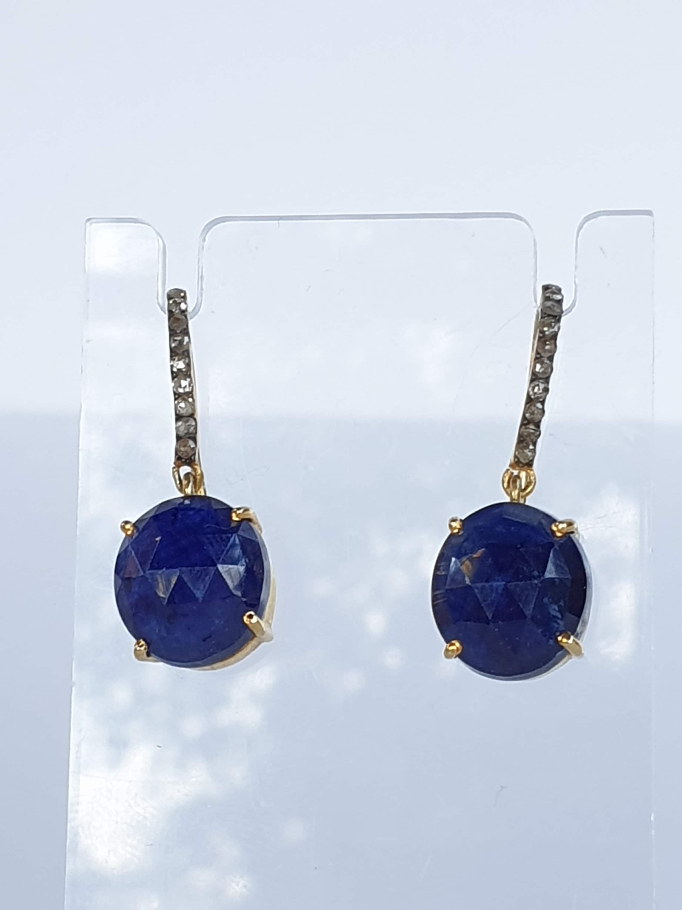 Blue Sapphire Drop Earrings main image 1