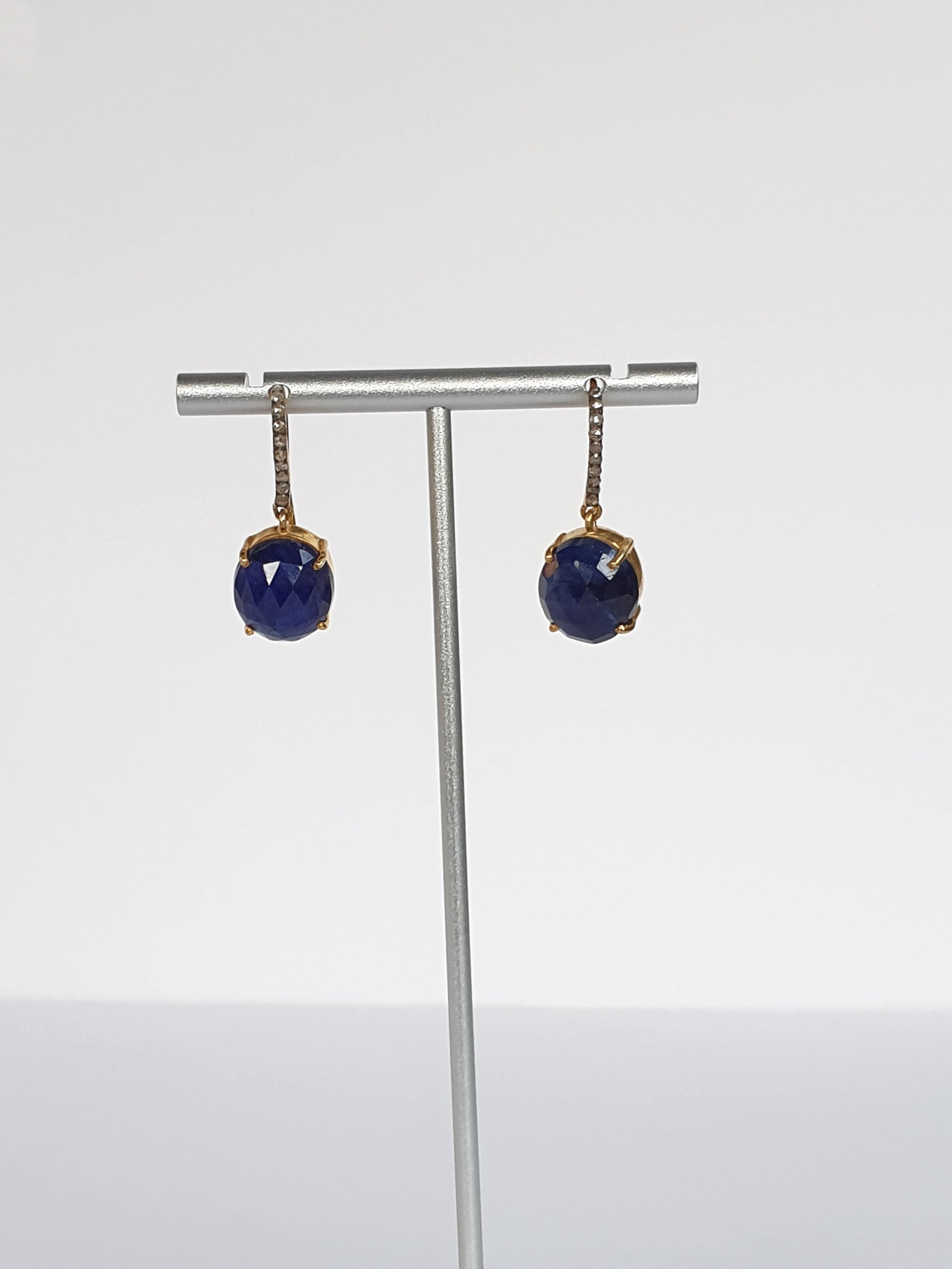 Blue Sapphire Drop Earrings