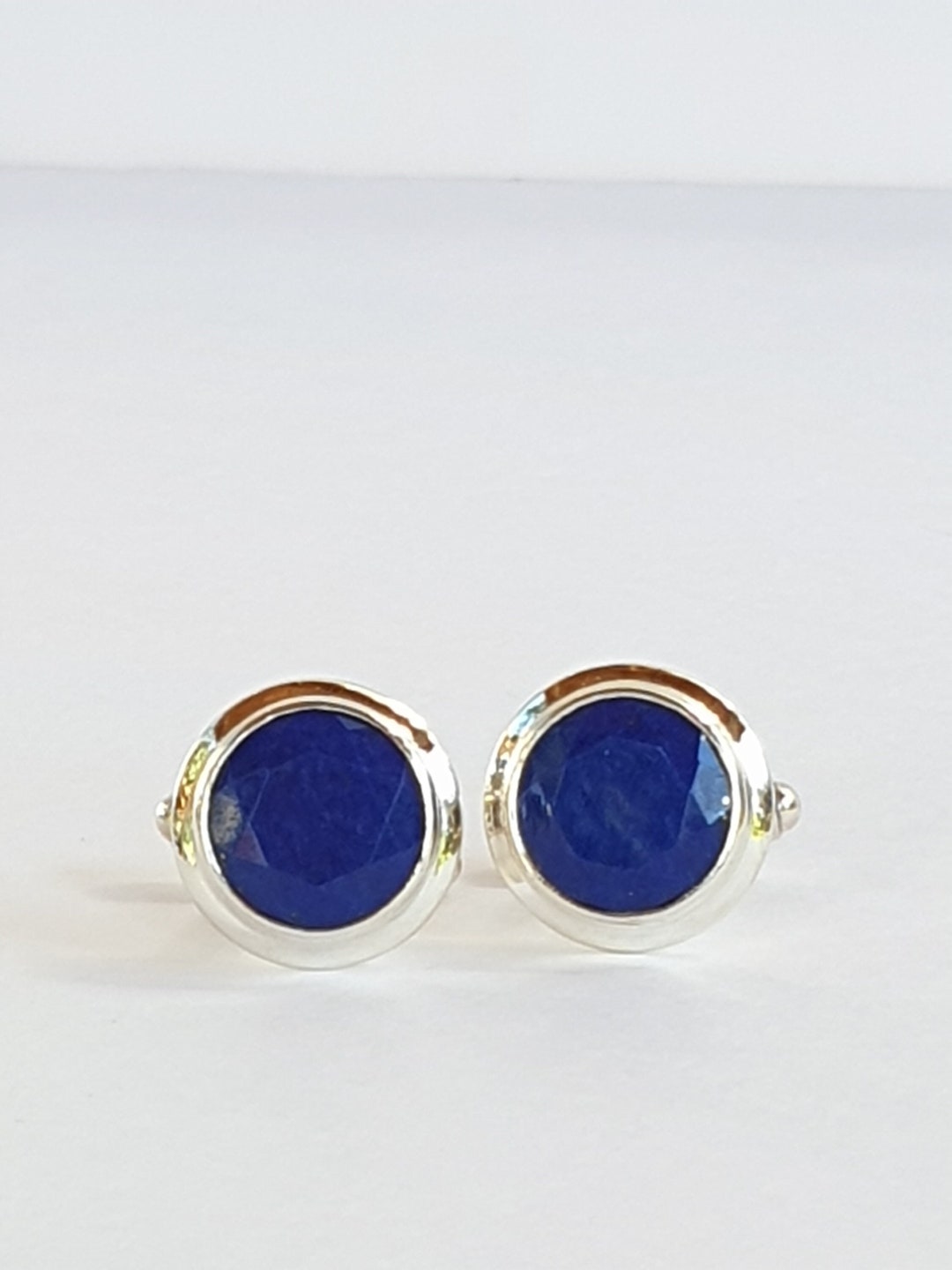Lapis Cufflinks. Handmade Lapis Cufflinks. Lapis Lazuli Cufflinks. Silver Lapis Cufflinks. AAA