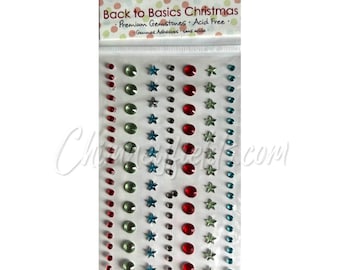 Dovecraft Back To Basics Christmas Premium Adhesive Gemstones "Modern"