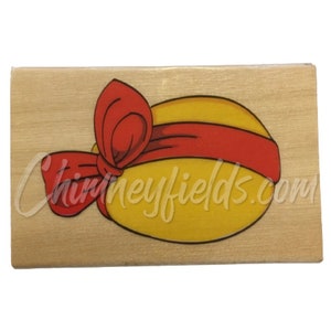 Ongebruikt demomodel Docrafts Easter Egg kleine, op hout gemonteerde rubberen stempel 25240